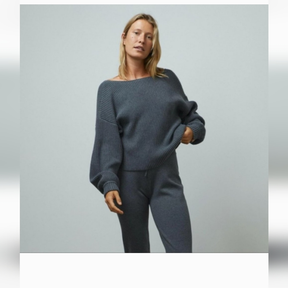 NEW S Lunya Cozy Cotton Silk Reversible Pullover